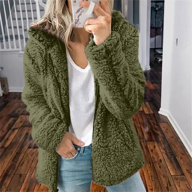 Olivia Kvinders Cardigan – Blød Oversized & Behagelig Fleece Cardigan til Vinter