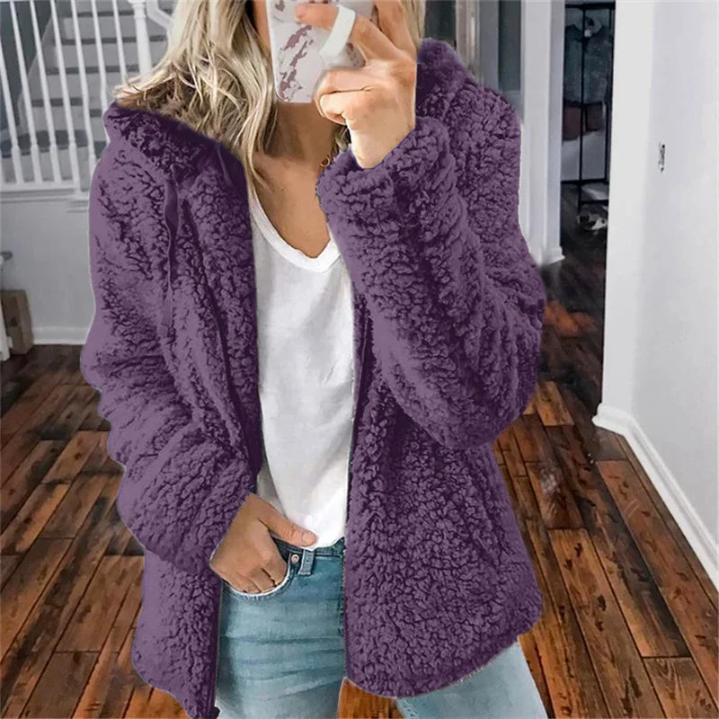 Olivia Kvinders Cardigan – Blød Oversized & Behagelig Fleece Cardigan til Vinter