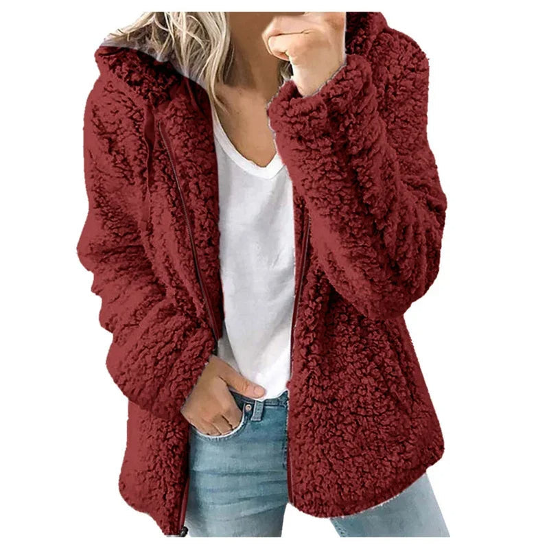 Olivia Kvinders Cardigan – Blød Oversized & Behagelig Fleece Cardigan til Vinter
