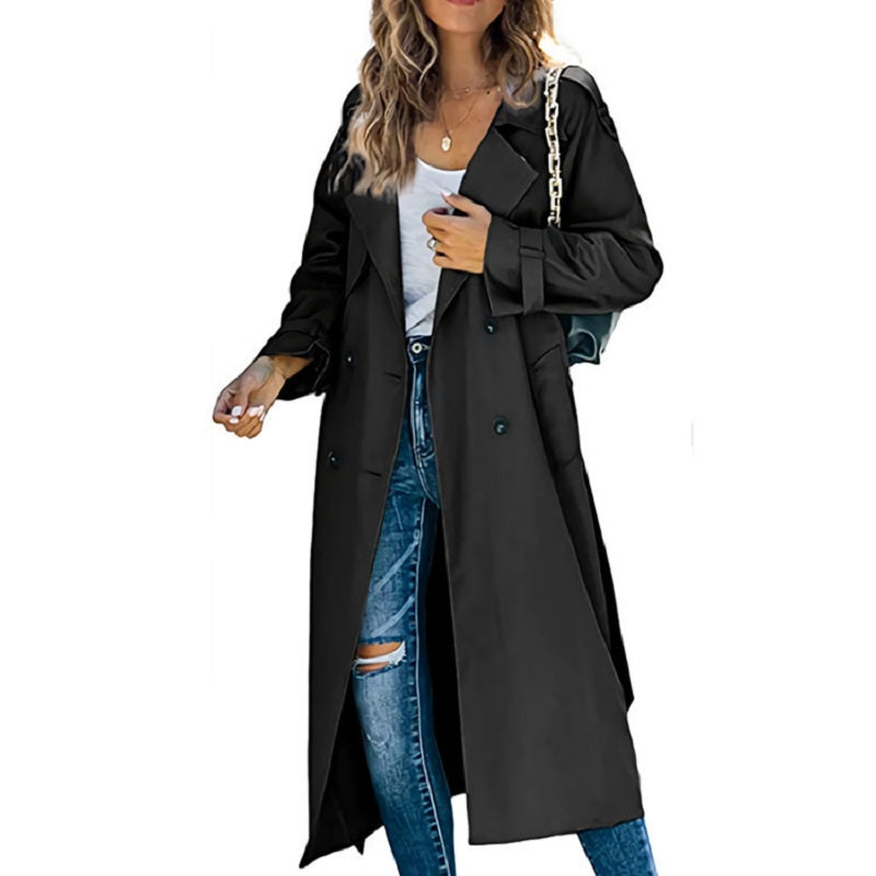 Brielle Trench Lang Kvinde – Elegant, Let & Ideel til Forår og Efterår