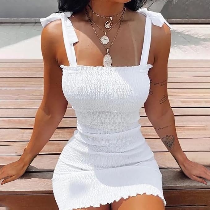 Off-shoulder mini strandkjole til kvinder