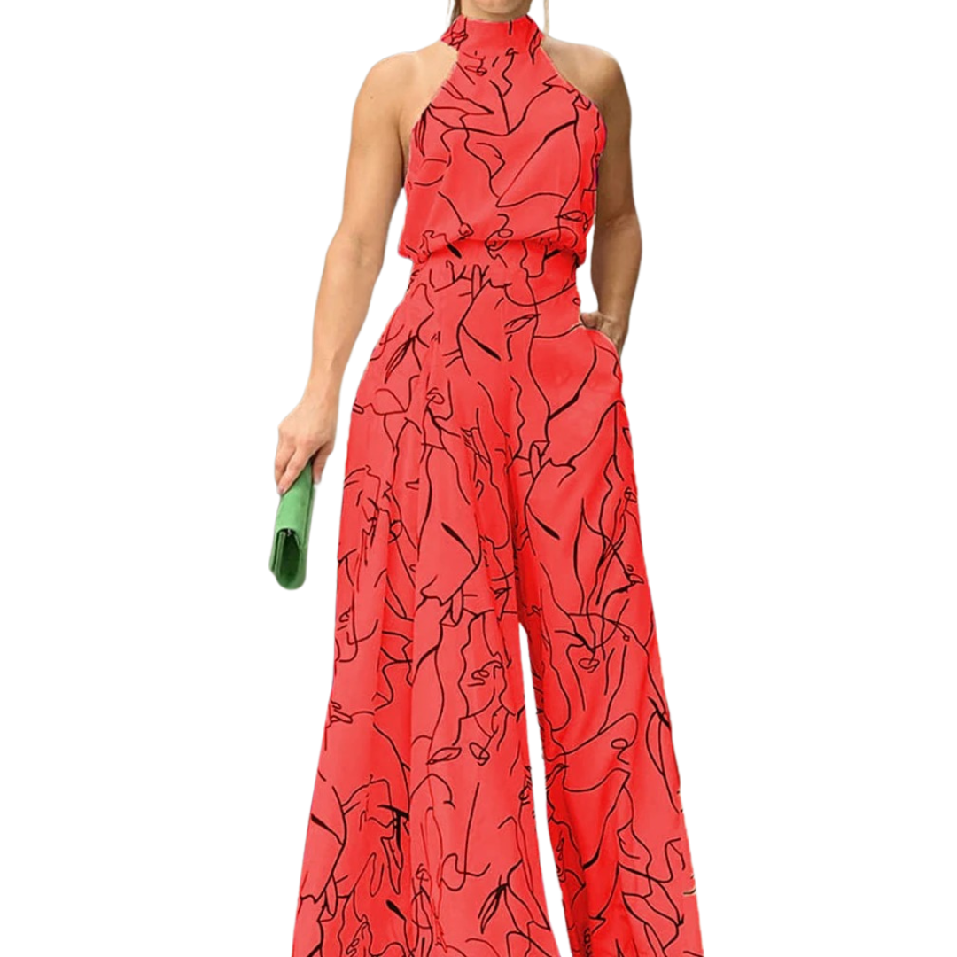 Halter jumpsuit uden ærmer til kvinder
