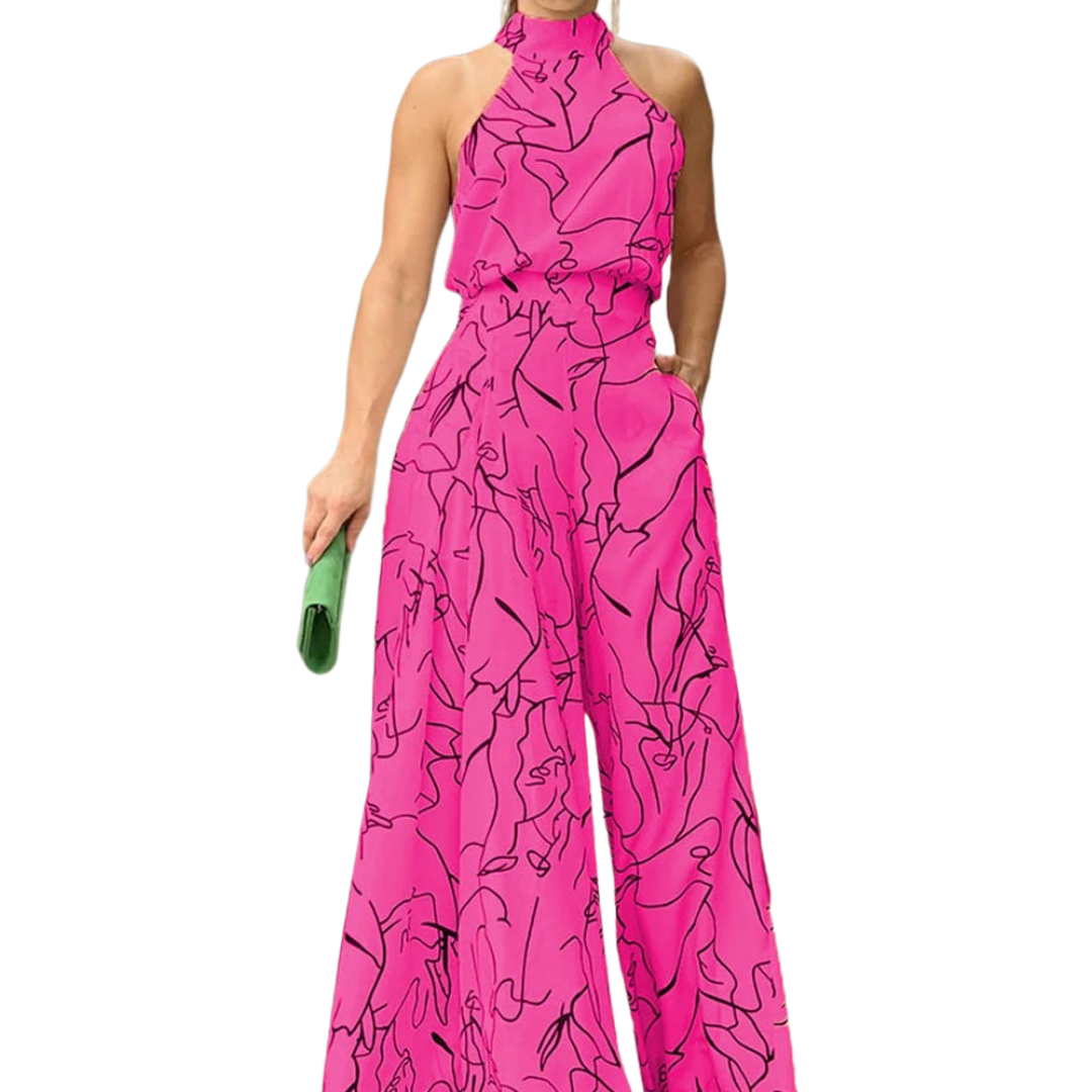 Halter jumpsuit uden ærmer til kvinder