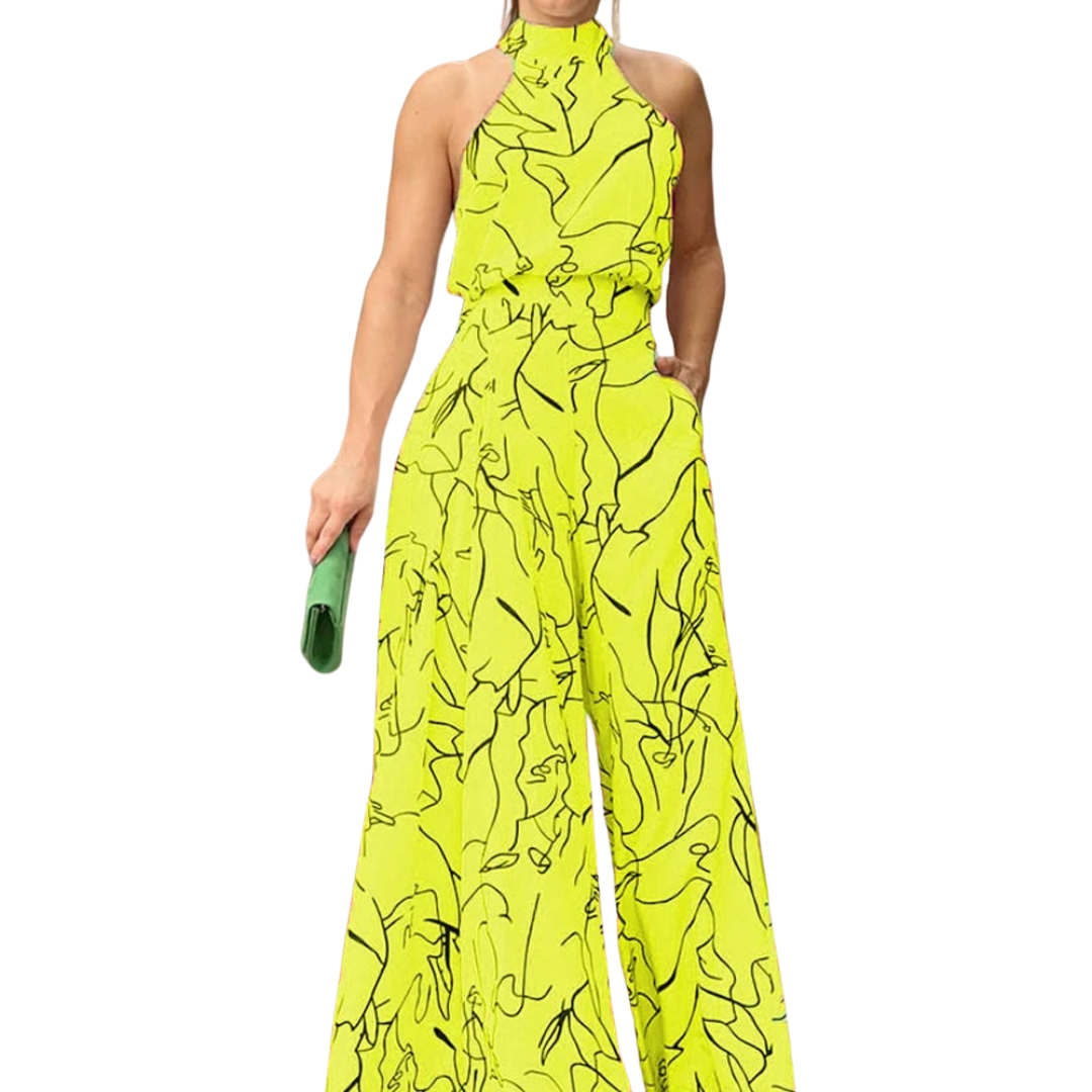 Halter jumpsuit uden ærmer til kvinder
