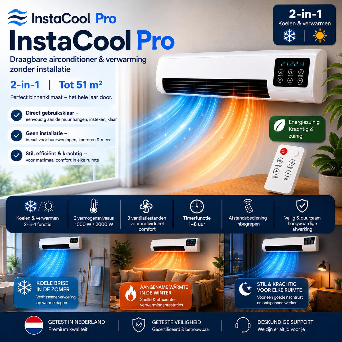 Portable Air Conditioner & Heater 2-in-1 – No Installation, up to 51 m²