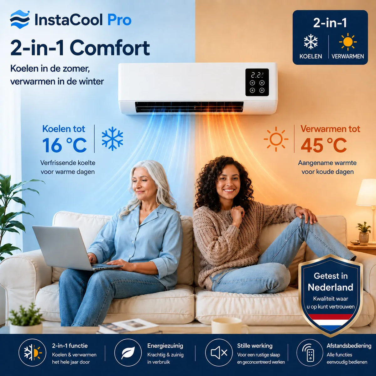 Portable Air Conditioner & Heater 2-in-1 – No Installation, up to 51 m²