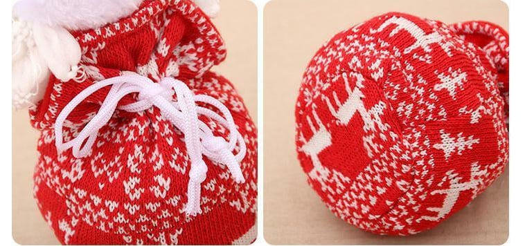 KnitJoy Julegavepose med Dukke – Genanvendelig Strikket Gavepose til Børn