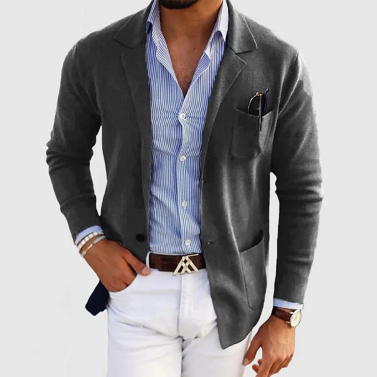 Elton Casual Herre Blazer – Elegant & Alsidig Uld Blazer med Tidøst Stil