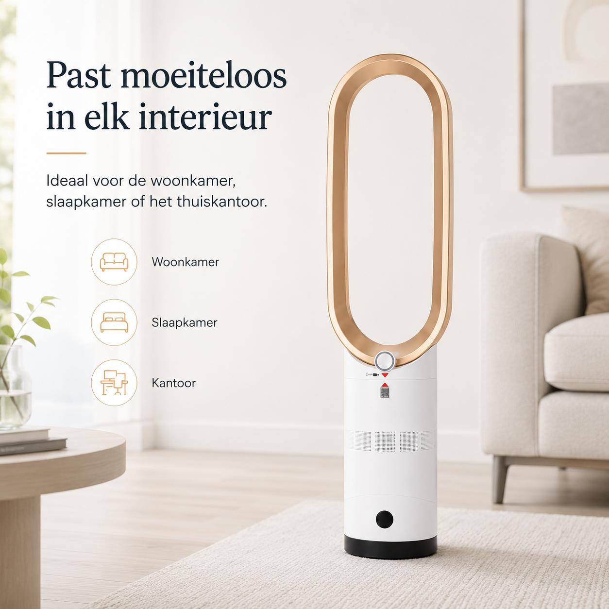 Airpure | Kompakt 3-i-1 Luftrenser & Køler | Med Oscillation & LED Berøringskontrolpanel