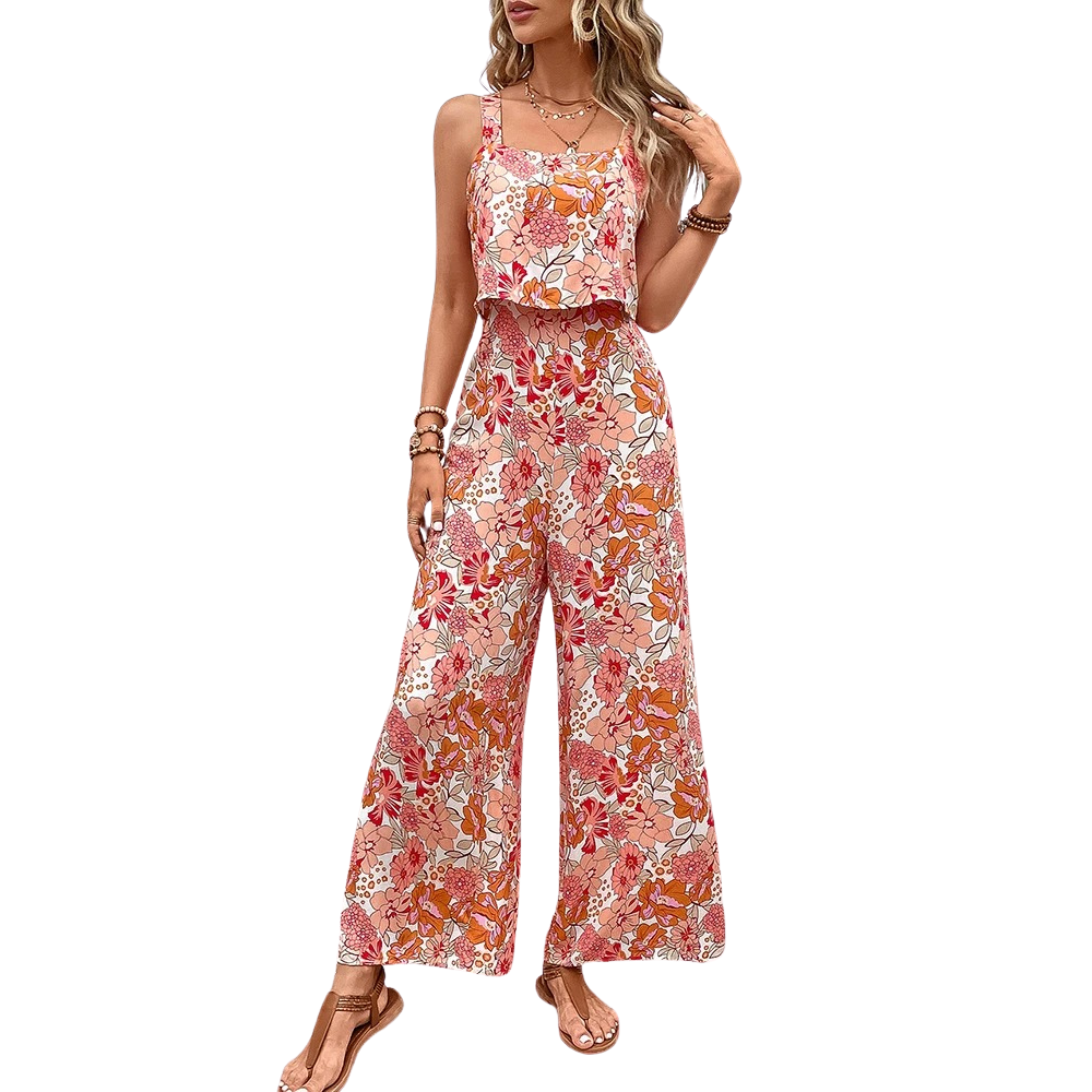 Romper uden ryg med blomsterprint