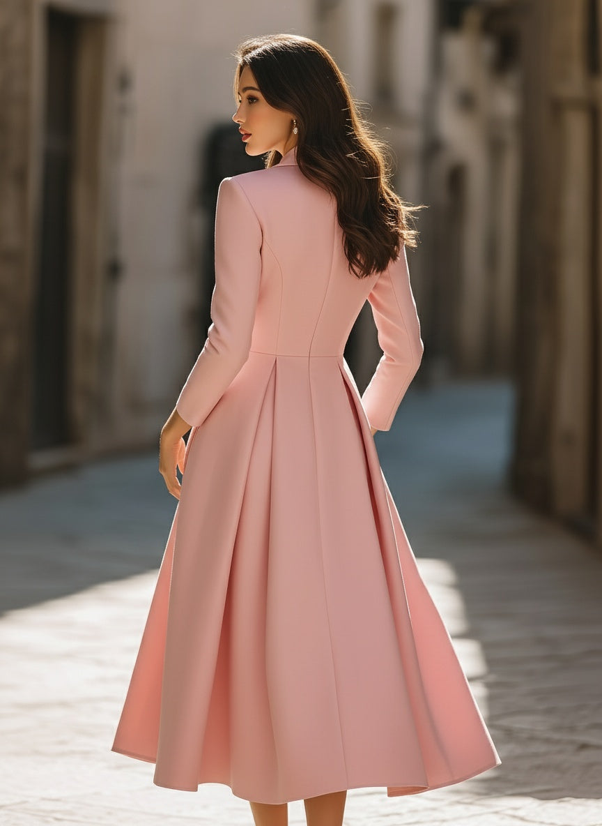 Emily | Elegant Plisseret Blazer Midi Kjole