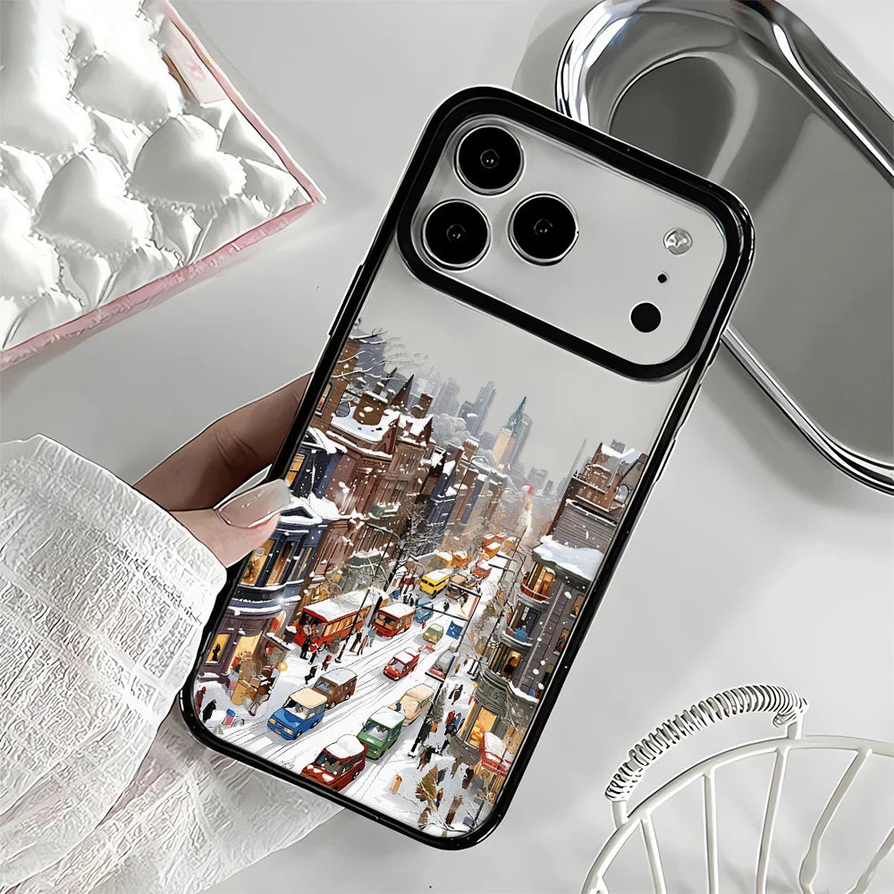 iPhone  11, 12, 13, 14, 15,16, 17 Pro Max, Pro Hårdt Cover med Landskabsdesign