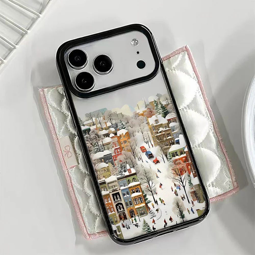 iPhone  11, 12, 13, 14, 15,16, 17 Pro Max, Pro Hårdt Cover med Landskabsdesign