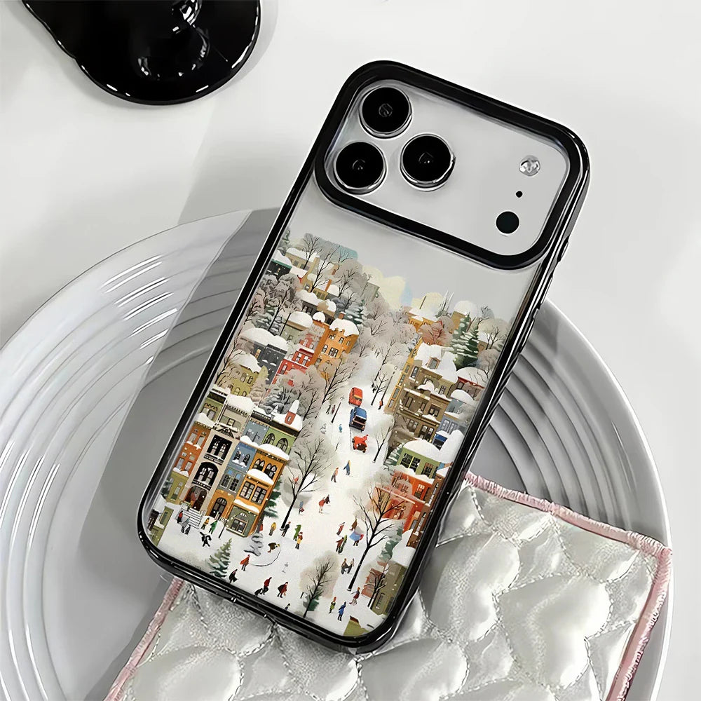 iPhone  11, 12, 13, 14, 15,16, 17 Pro Max, Pro Hårdt Cover med Landskabsdesign