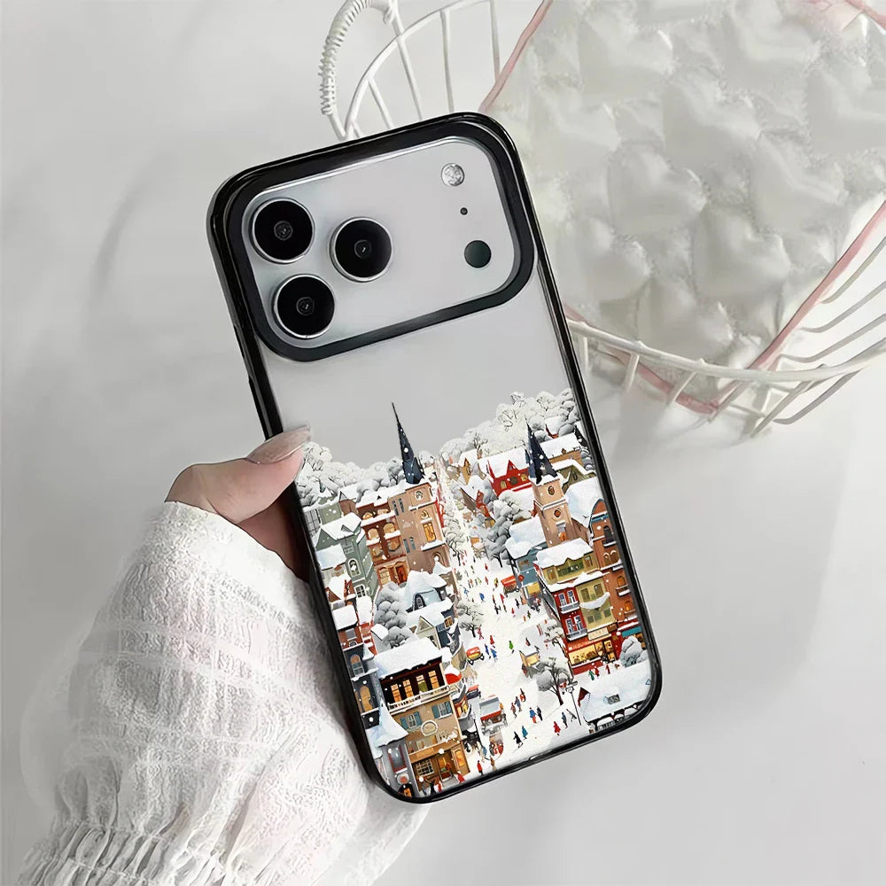 iPhone  11, 12, 13, 14, 15,16, 17 Pro Max, Pro Hårdt Cover med Landskabsdesign
