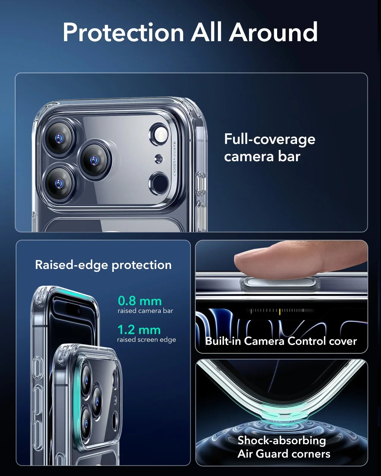 iPhone 16, 17 Pro Max, Iphone Air Kamerakontrol Cover med MagSafe