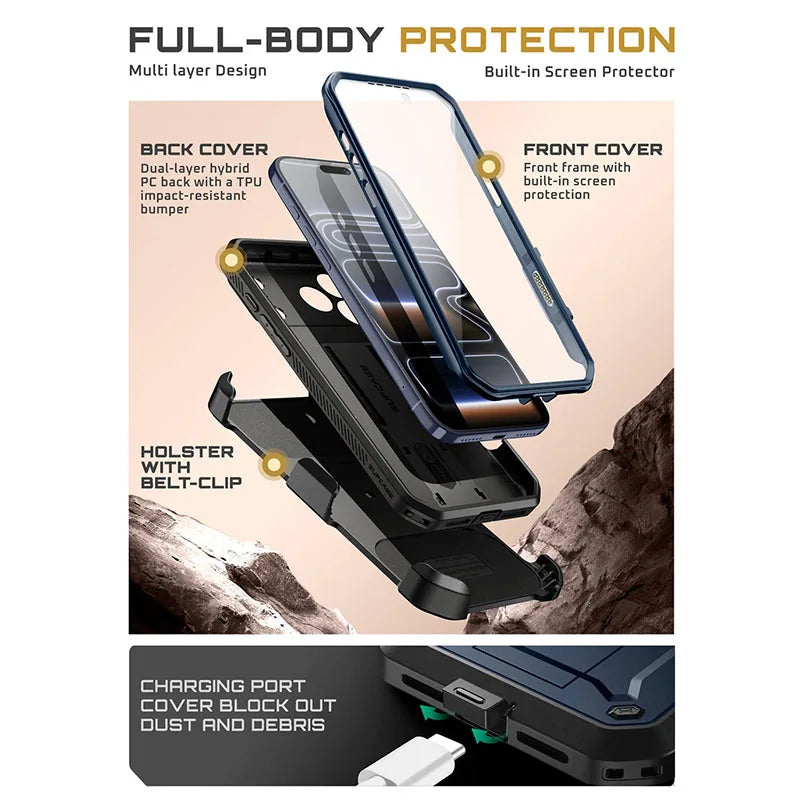 iPhone 17 Pro Max Telefoncover Robust med Indbygget Skærmbeskytter