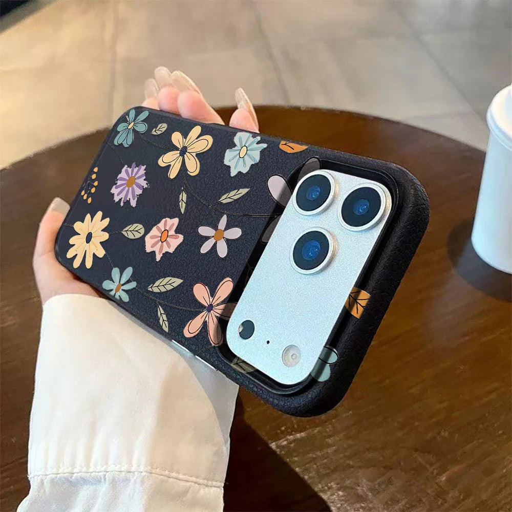 iPhone  11, 12, 13, 14, 15, 16 17 Pro Max, Pro Cover Retro Blomst Design
