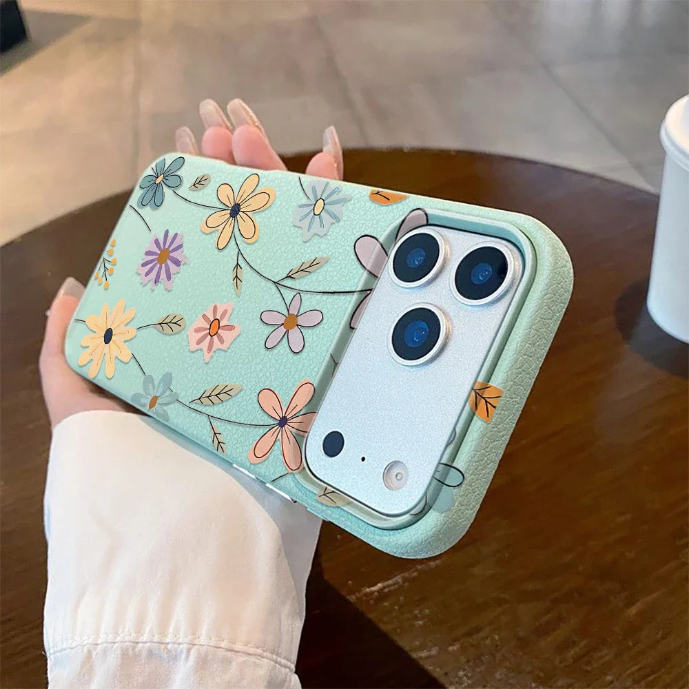 iPhone  11, 12, 13, 14, 15, 16 17 Pro Max, Pro Cover Retro Blomst Design