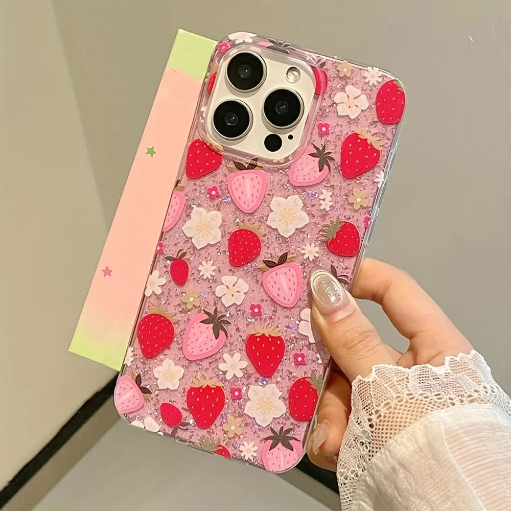 iPhone 11, 12, 13, 14, 15, 16, 17, Pro Max, Etui med Blomstret Design