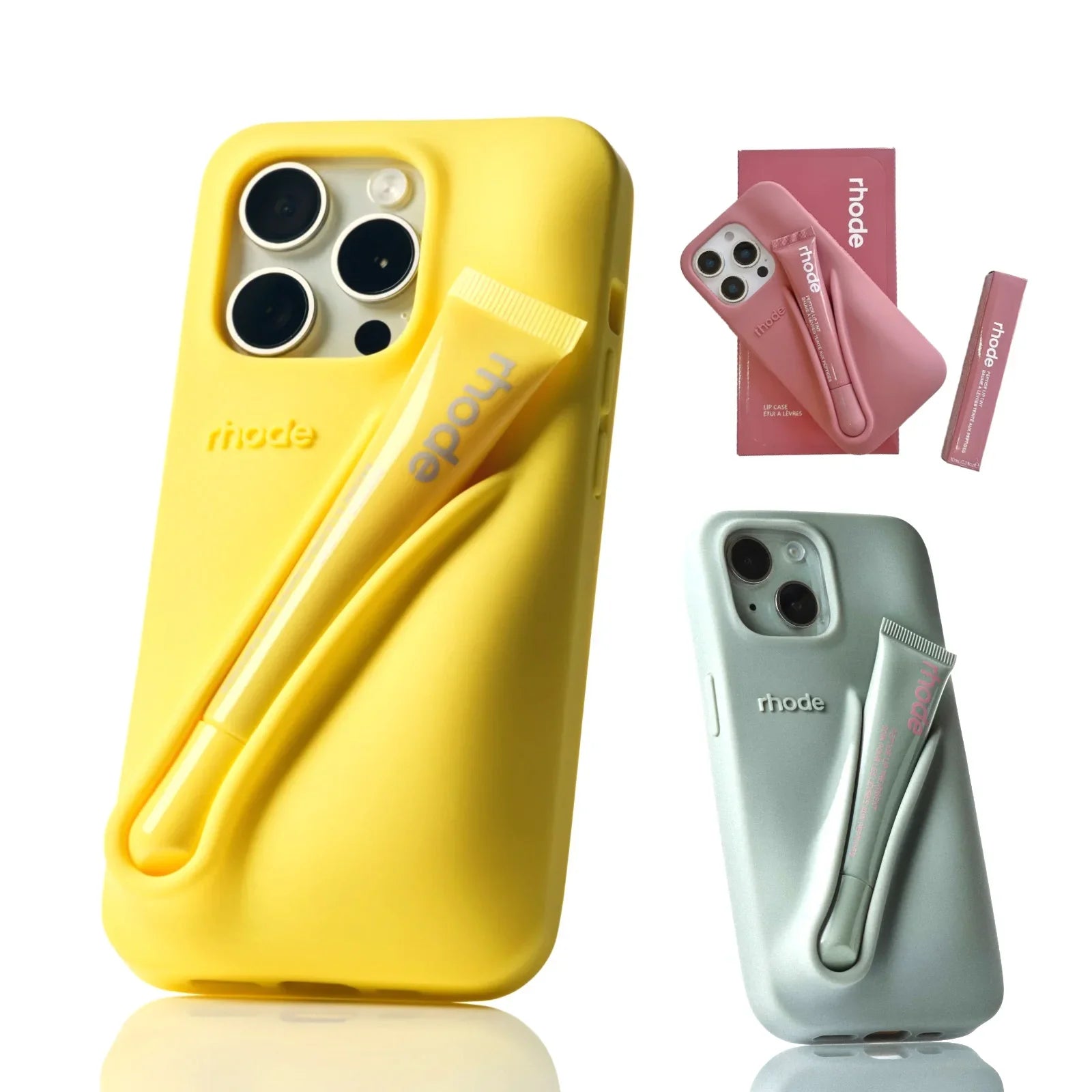 iPhone 13, 14, 15, 16, 17 Pro Max, Pro Etui med Lip Gloss Sæt