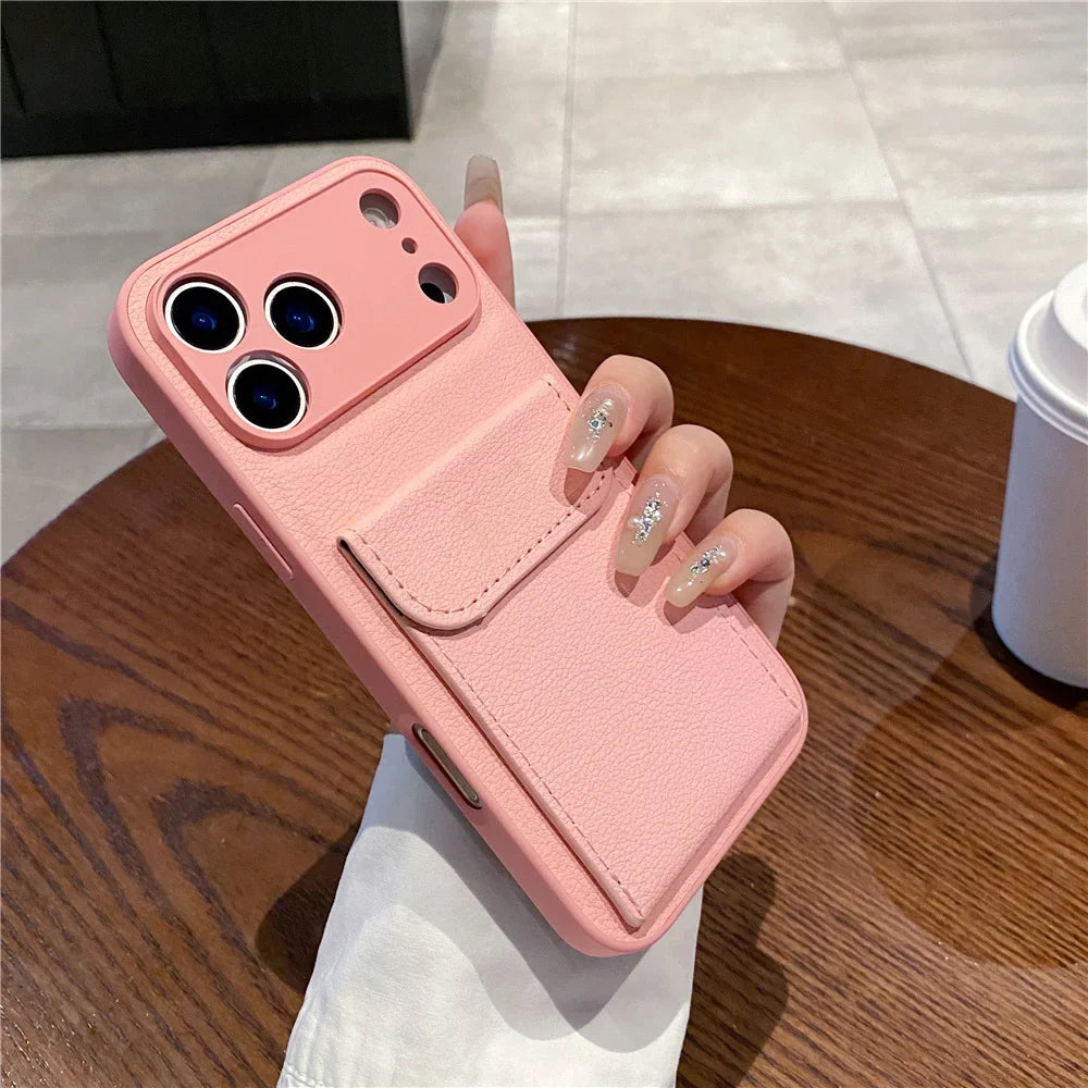 iPhone 11, 12, 13, 14, 15, 16, 17, XR, Pro Max, Pro Kortholder Etui Slankt Design