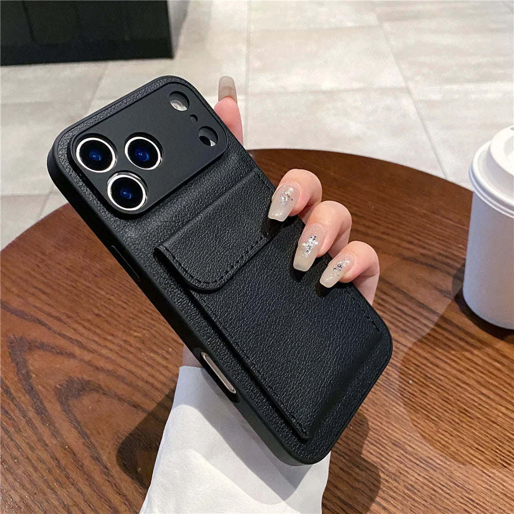 iPhone 11, 12, 13, 14, 15, 16, 17, XR, Pro Max, Pro Kortholder Etui Slankt Design
