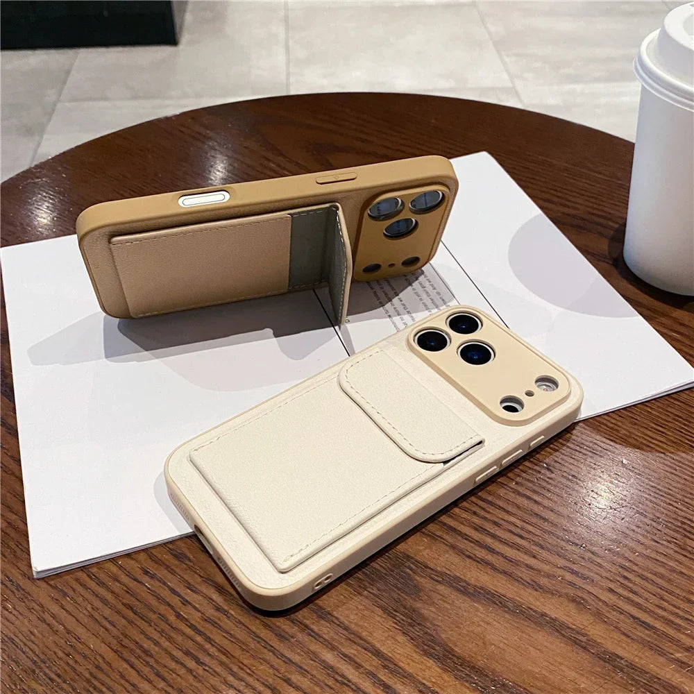 iPhone 11, 12, 13, 14, 15, 16, 17, XR, Pro Max, Pro Kortholder Etui Slankt Design