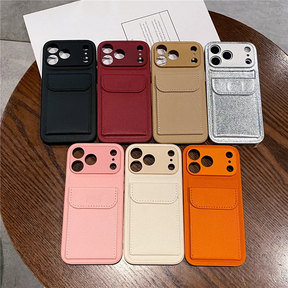 iPhone 11, 12, 13, 14, 15, 16, 17, XR, Pro Max, Pro Kortholder Etui Slankt Design