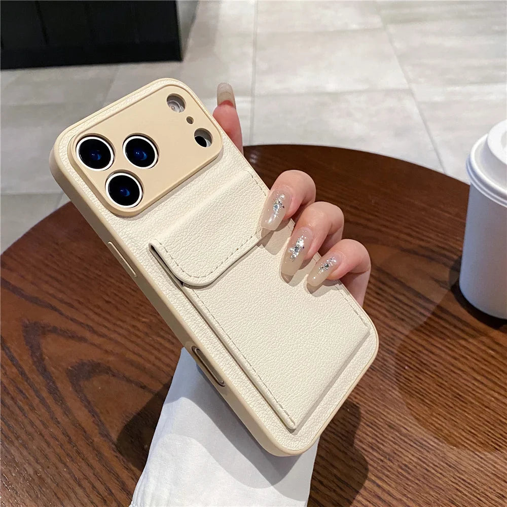 iPhone 11, 12, 13, 14, 15, 16, 17, XR, Pro Max, Pro Kortholder Etui Slankt Design