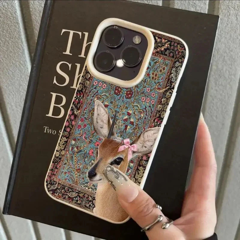 iPhone 11, 12, 13, 14, 15, 16, 17 Pro Max, Pro iPhone air Telefoncover Vintage Blomsterdesign Stilfuldt Accessory