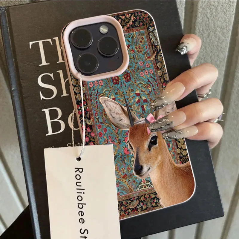 iPhone 11, 12, 13, 14, 15, 16, 17 Pro Max, Pro iPhone air Telefoncover Vintage Blomsterdesign Stilfuldt Accessory