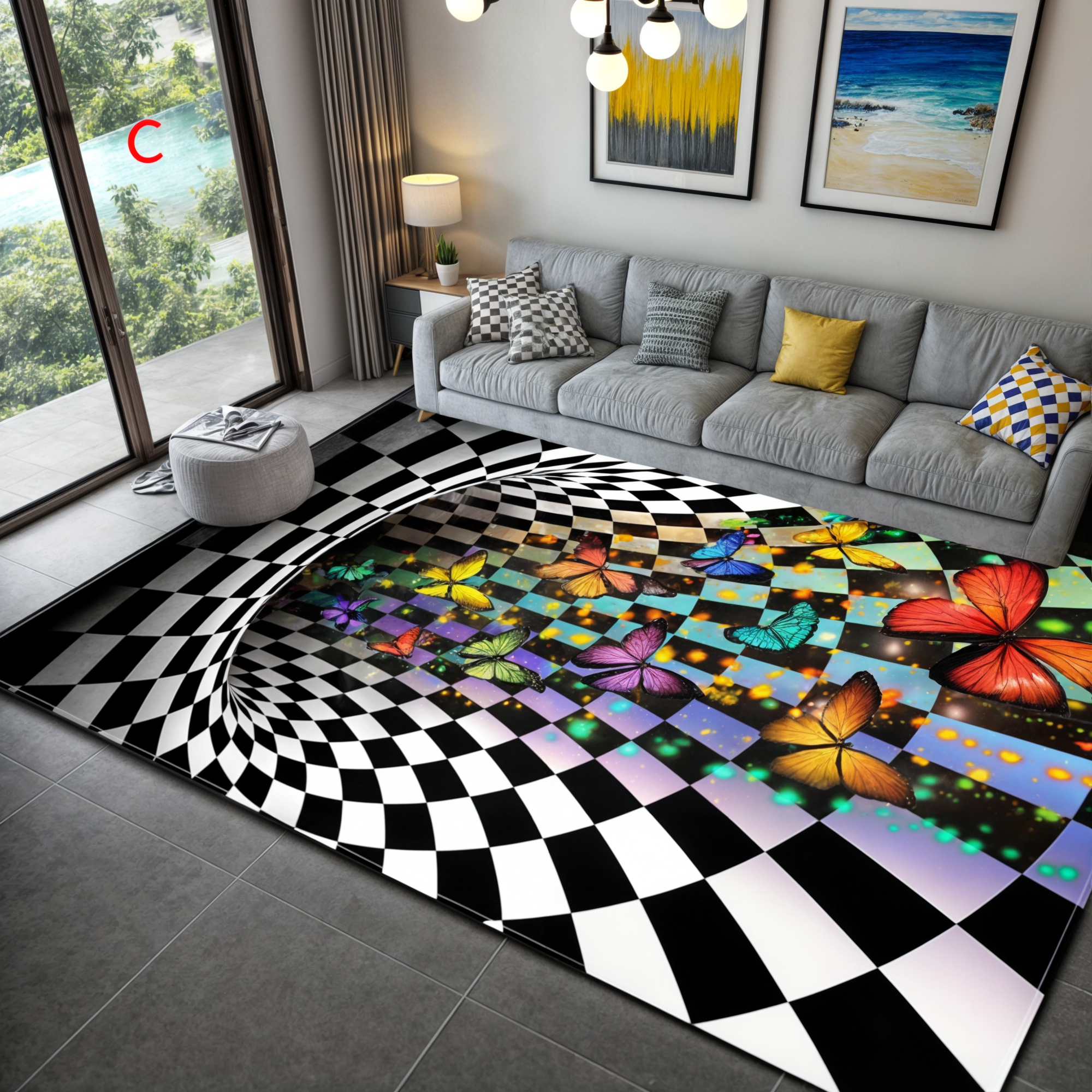 Geometrisk illusionsmåtte