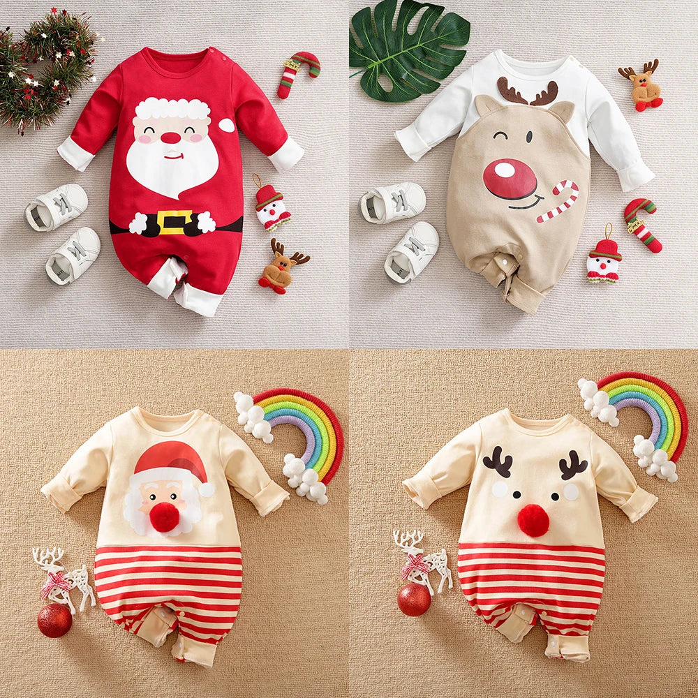 SantaSnug™ – Blødt Julekostume i Bomuld – Babys Første Juleoutfit