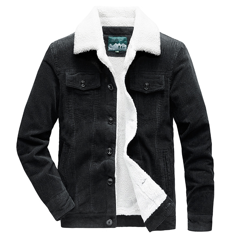 Mason Herre Trucker Jakke – Corduroy Foder med Sherpa, Teddy Krave & Klassiske Knapper