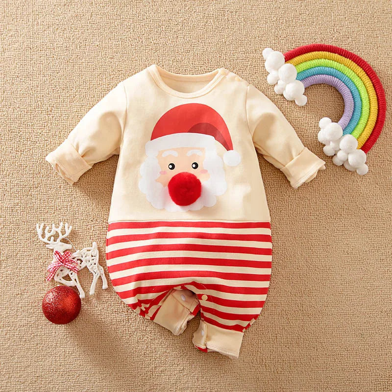 SantaSnug™ – Blødt Julekostume i Bomuld – Babys Første Juleoutfit