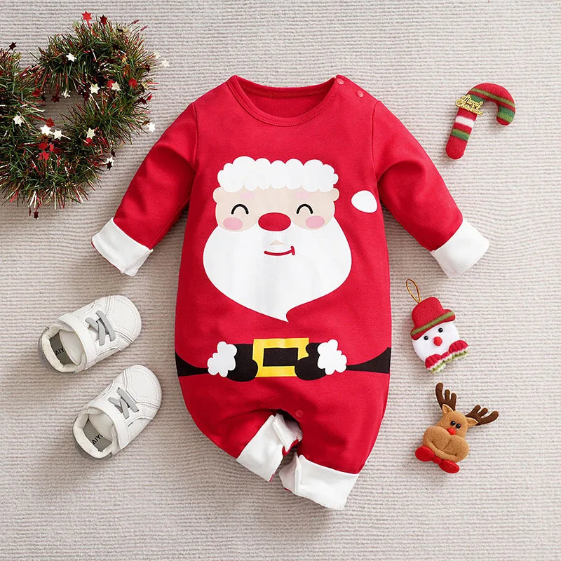 SantaSnug™ – Blødt Julekostume i Bomuld – Babys Første Juleoutfit