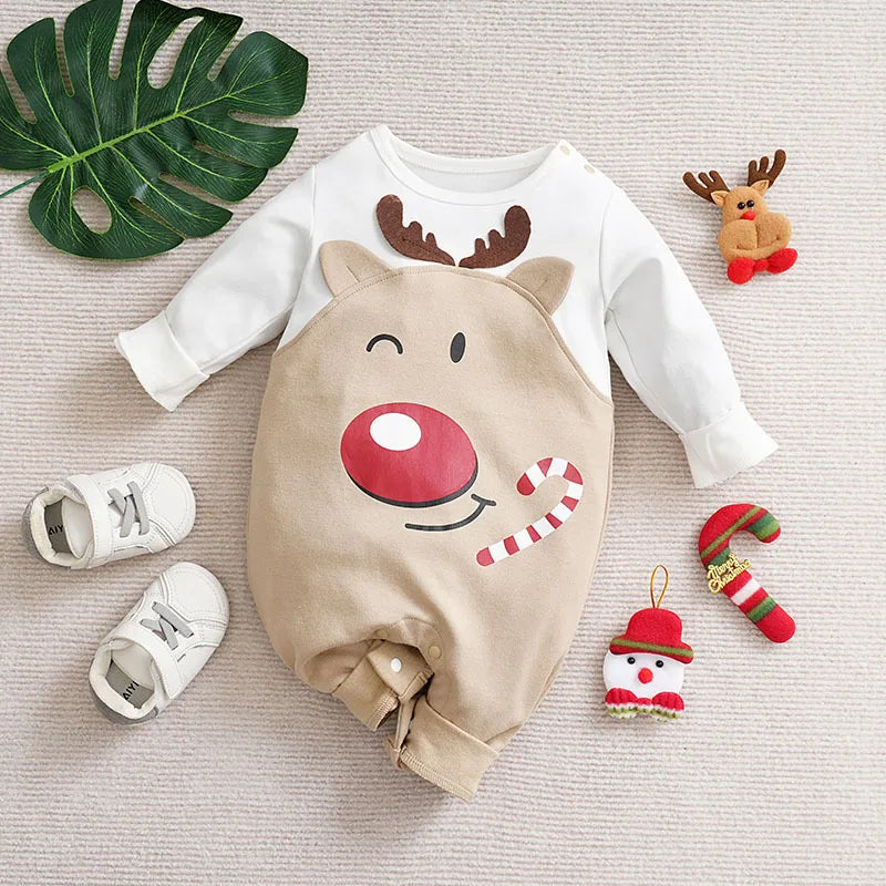 SantaSnug™ – Blødt Julekostume i Bomuld – Babys Første Juleoutfit