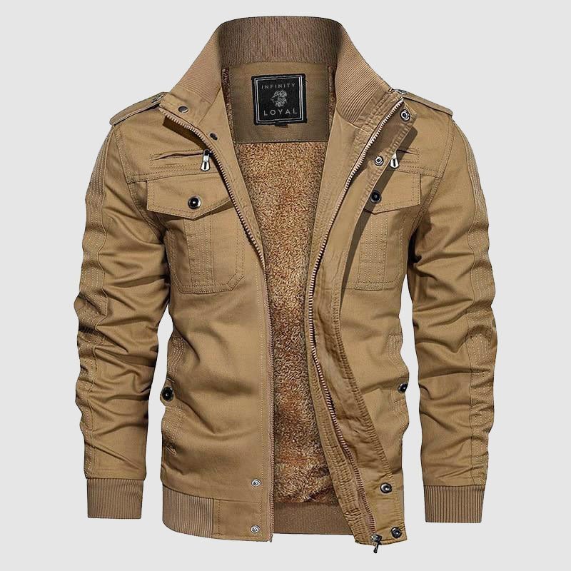 Aiden Herre Aviator Blouson – Varm Pilotjakke med Fleeceforing & Ståkrave