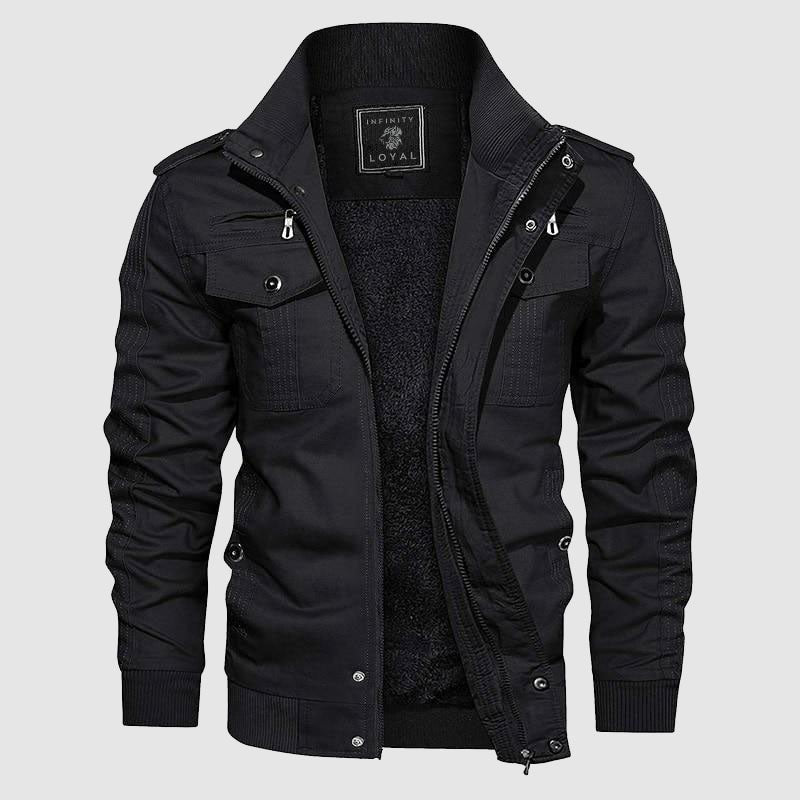 Aiden Herre Aviator Blouson – Varm Pilotjakke med Fleeceforing & Ståkrave