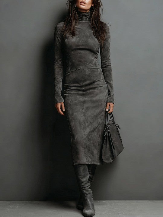 Ava | Suede Midi Kjole
