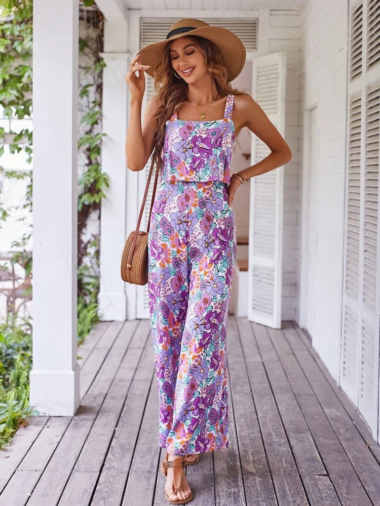 Romper uden ryg med blomsterprint