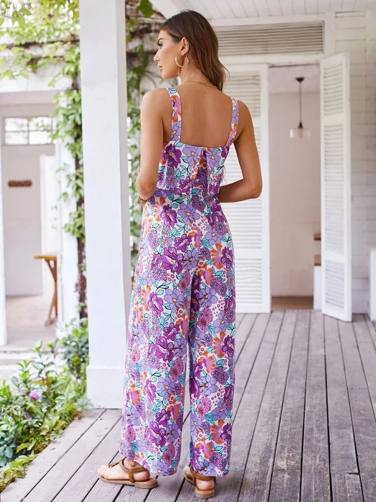 Romper uden ryg med blomsterprint