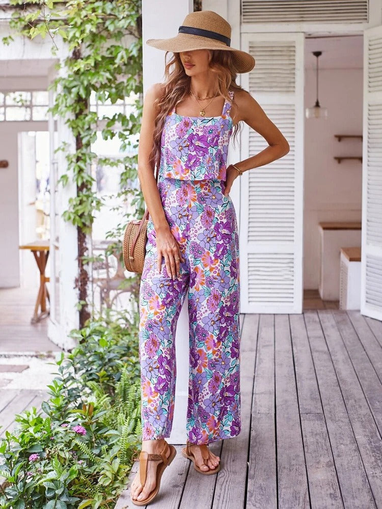 Romper uden ryg med blomsterprint