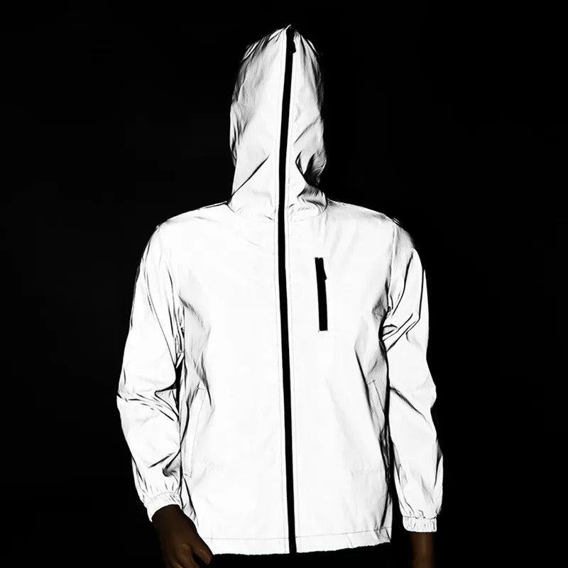 Reflekterende windbreaker-jakke