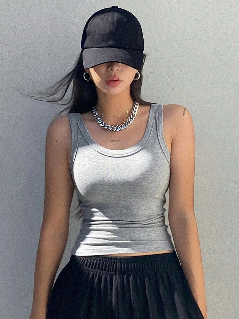 Strikket ærmeløs Camisole Tank Top til kvinder