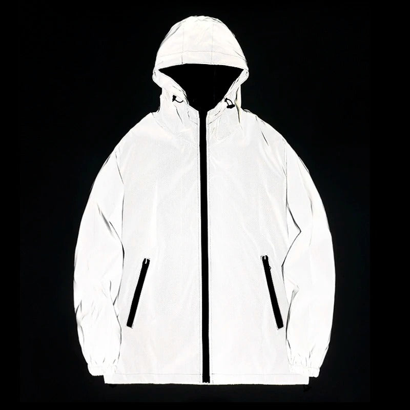 Reflekterende windbreaker-jakke