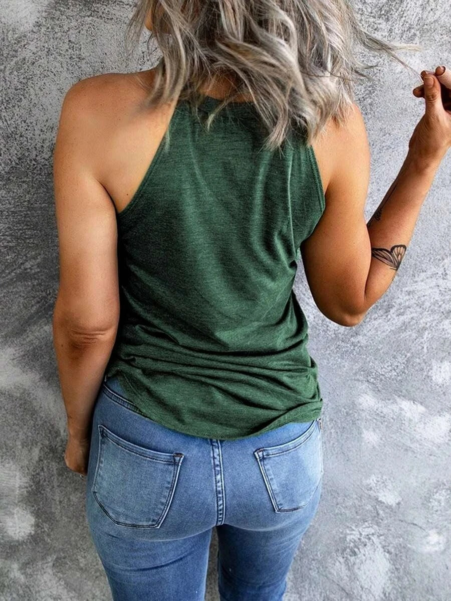 Ærmeløs halterneck-tanktop til kvinder
