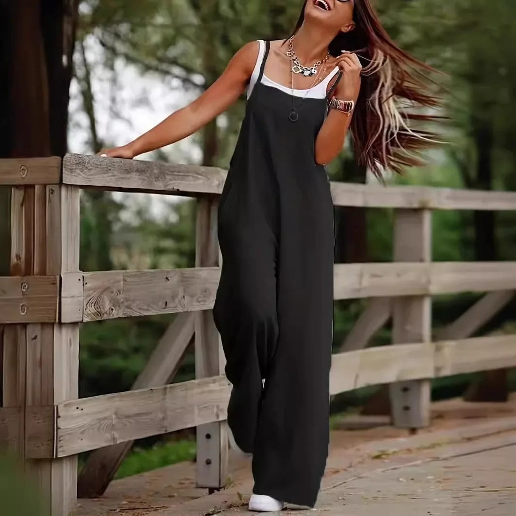 Afslappet ærmeløs jumpsuit til kvinder