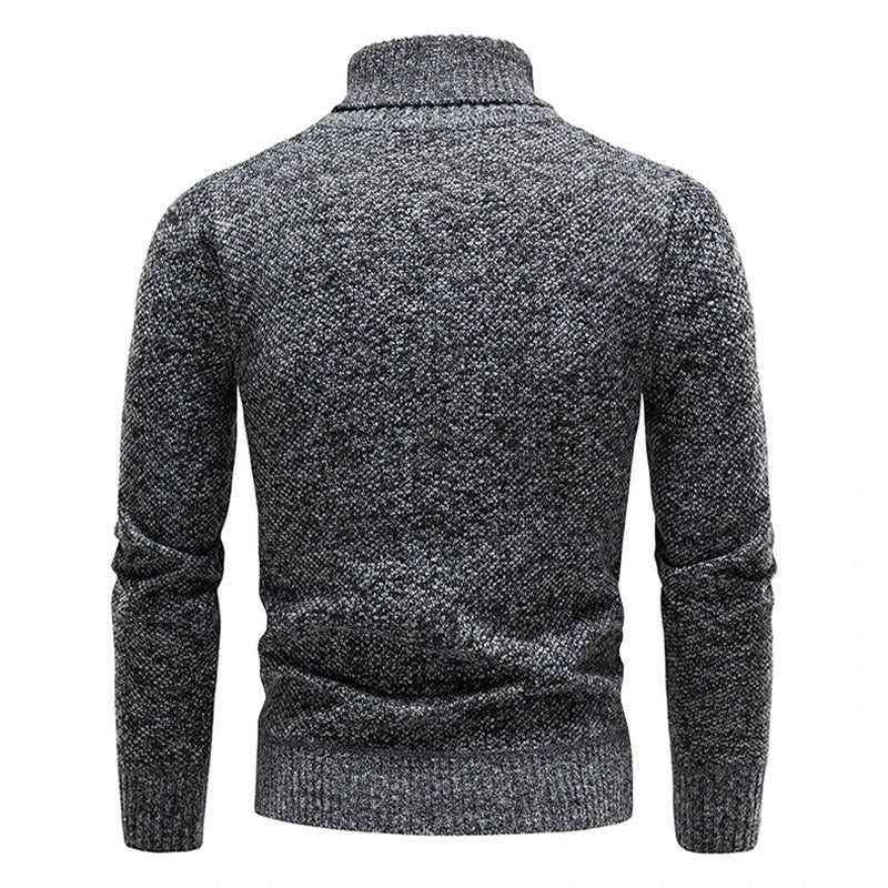 Fleece-sweater med rullekrave til mænd